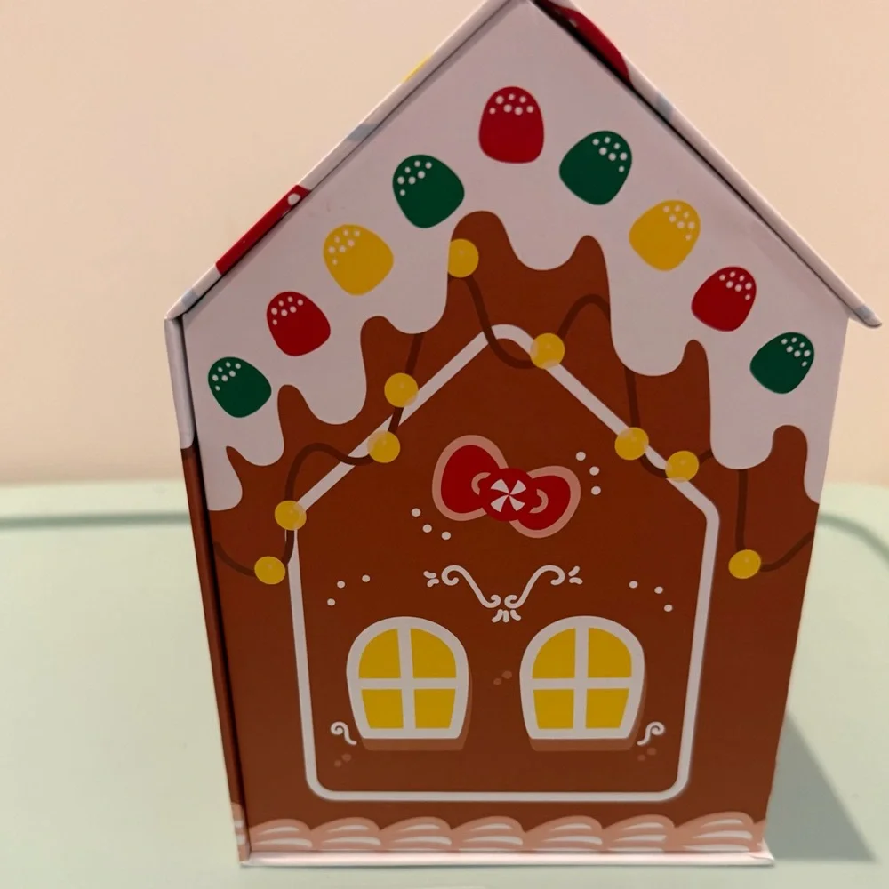 Festive Hello Kitty Plush Throw in Gingerbread House- NIB